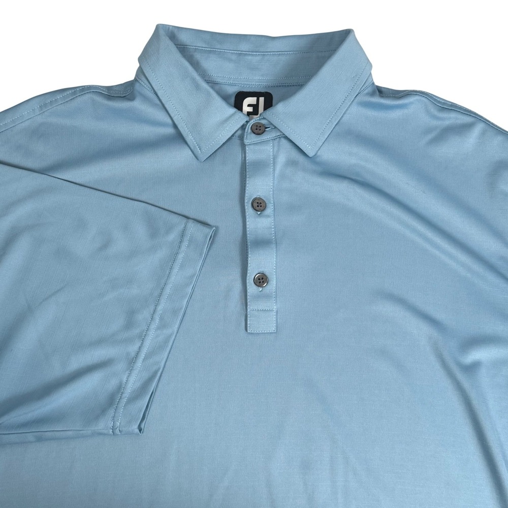 FootJoy ProDry Slub Yarn Solid Self Collar Golf Polo Shirt Dusk Blue Mens XL